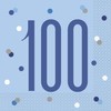 Unique 83564 Blue Dots 100th Birthday Luncheon Napkins Disposable |