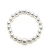 Sterling Silver 925 Beaded Stretch 3mm And 4mm Ring