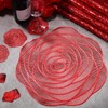 Sieral 12 Set 15 Inch Round Pressed Vinyl Placemats Rose