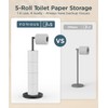 FORIOUS Toilet Paper Holder Stand, Modern Freestanding Tissue Roll Holder