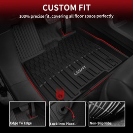LASFIT Floor Mats Fit for Toyota Sienna 2021-2024(8 Passengers) All Weather TPE Custom Fit Floor Liner for Toyota Sienna 8 Seats Front and Rear Car Mats, Black