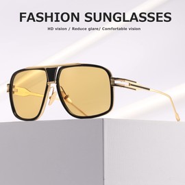 AEVOGUE Sunglasses For Men Goggle Alloy Big Frame Metal Punk Style Shield AE0336