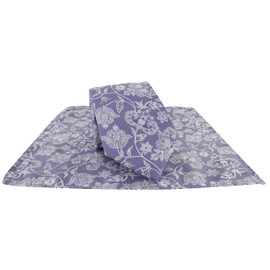 Michelsons of London Sprawling Floral Tie & Pocket Square Set (Lilac)