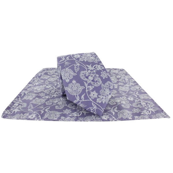 Michelsons of London Sprawling Floral Tie & Pocket Square Set