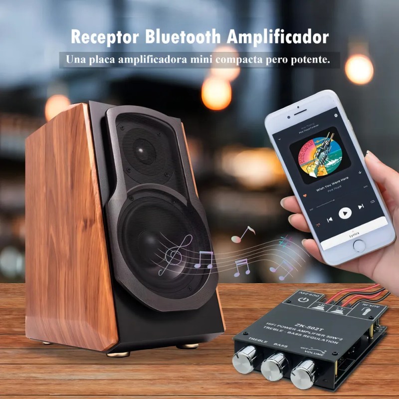Placa Amplificadora Digital Bluetooth 5.0 50w X 2 2.0 Canales