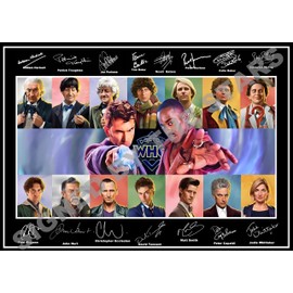 Stunning Quality Doctor Who (New) Signed/Autographed Print. (A4 Print 29.7cm x 21cm) All Doctors. Dr Who. (A4 PRINT ONLY 29.7CM X 21CM)