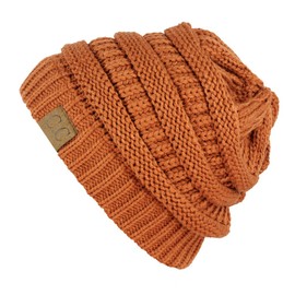 Unisex Trendy Warm Chunky Soft Stretch Cable Knit Slouchy Beanie Skully