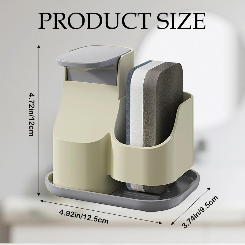 Soap Dispenser with Sponge Holder for Kitchen Sink – Press