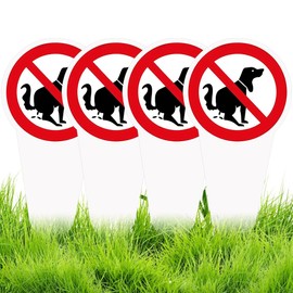 Mineup Pack of 4 Plug-In Signs "Kein Hundeklo" [German Language] 30 x 15 cm "Hier Ist Kein Hundeklo" [German Language] XXL Warning Dog Toilet No Dog Toilet