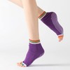 Yoga Pilates Toe Socks Toeless Socks with Grips for Women