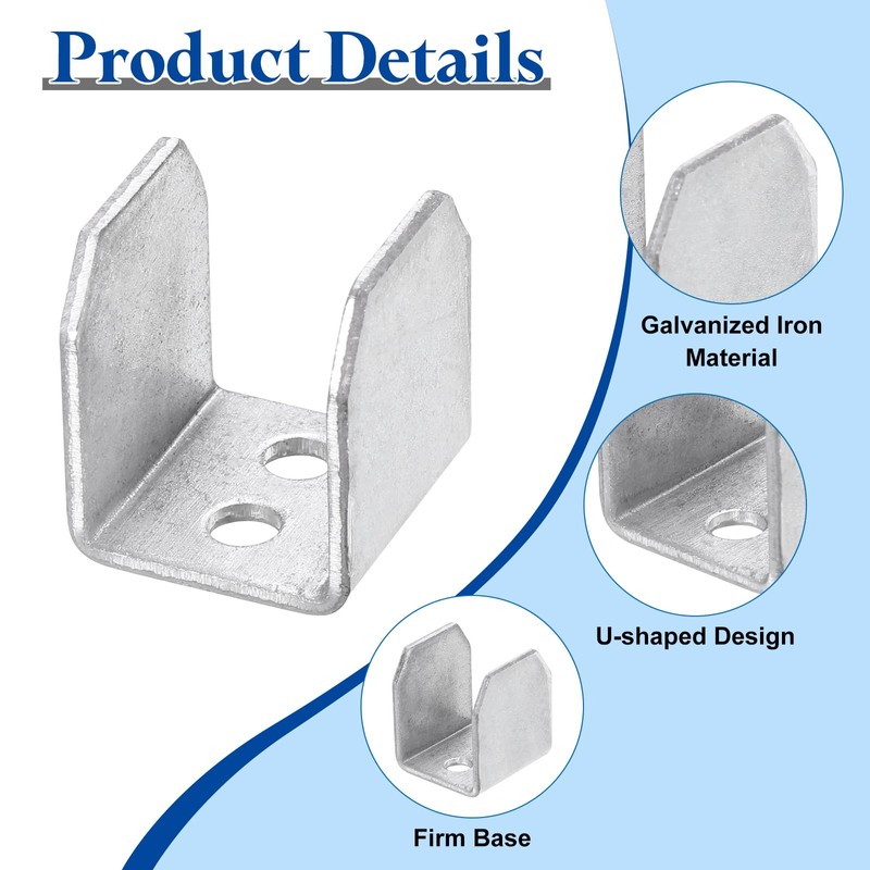 sourcing map 20 Pcs U Bracket for 0.67 Panels, 17