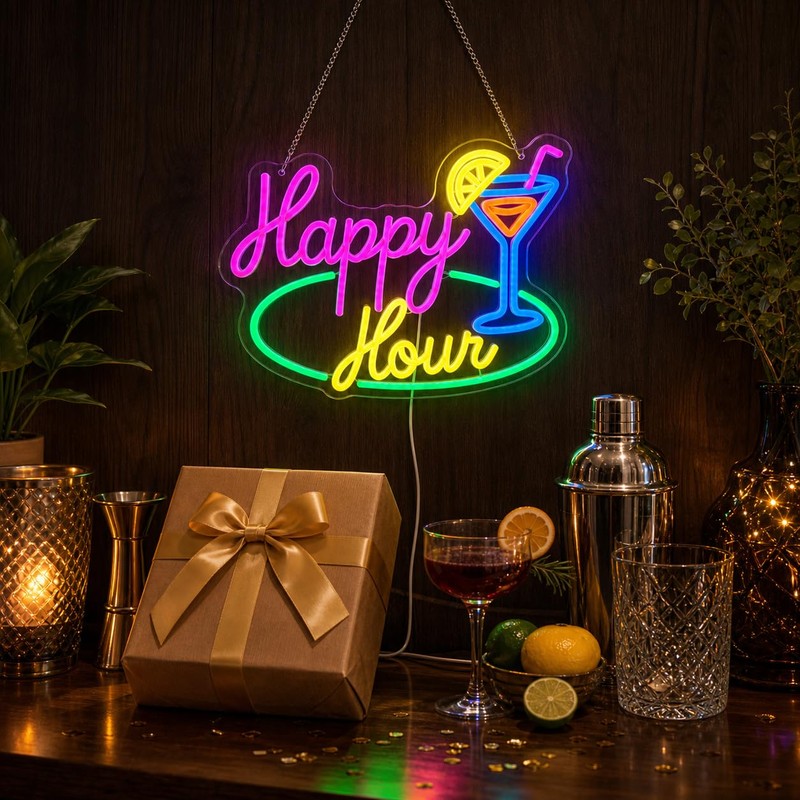 Chordwave LED Bar Sign – Happy Hour Neon Bar Sign