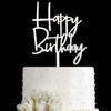 Decoración acrílica para tartas de feliz cumpleaños (espejo plateado)