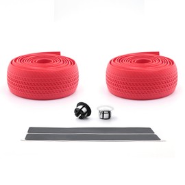 NELboNs Bike Handlebar Tape Comfortable Anti-Slip Road Bicycle Tape Damping Sweat Breathable Soft Touch Silicone Self-Adhesive 2 Rolls,Red