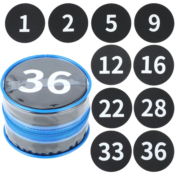 QKEL 36PCS Black Carpet Spots Marker with Numbers 1-36, Classroom