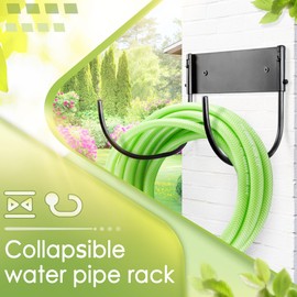 AJART Hose Holder Wall-Mount Outside: Heavy Duty Metal Outdoor Storage with Rustproof - Water Hose Hanger for Garden/Yard/Fence/Patio/House - 2 Pieces
