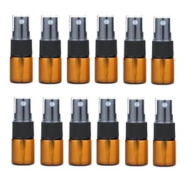 UPSTORE 12Pcs 5ml/0.17oz Glass Spray Bottles Empty Refillable Fine Mist Spray Bottle Dispenser with Cap Essential Oil Liquid Containers Jar for Perfume