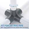 Sourcing Map 4 Pcs 5 Way PVC Elbow Connector, 1"