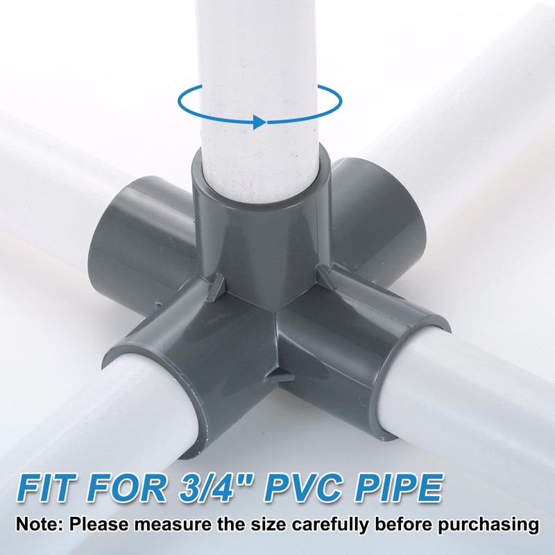 Sourcing Map 4 Pcs 5 Way PVC Elbow Connector, 1"