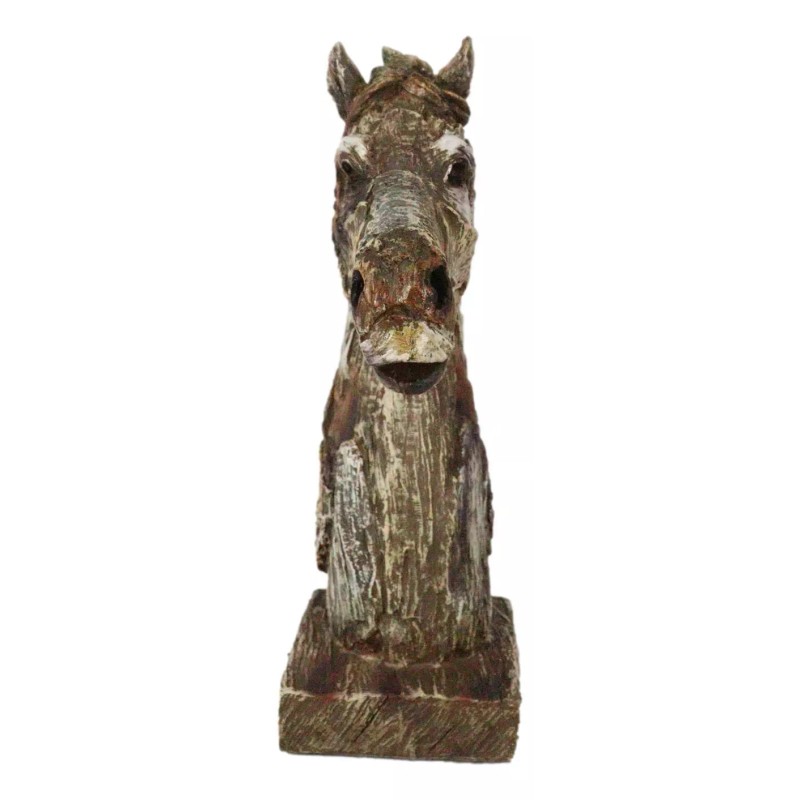 Faux Driftwood Equine Beauty Mustang Horse Head Desktop Plaque Sculpture