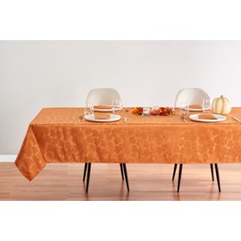 Kadut Thanksgiving Tablecloth Maple Leaf, Harvest, Fall Tablecloth. Amber (60x102 Inch) for 6 Foot Rectangle Tables Heavy Duty Fabric, Stain Proof Table Cloth for Harvest, Holiday.