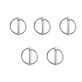 5 Pcs Lynch Pins, Metal Lock Cotter Pins Fasteners for Trailers Tractors Mechanical, White Zinc Plated, 10mm x 45mm