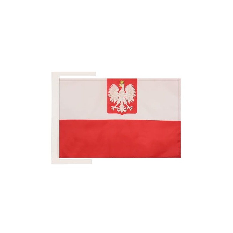 Poland with eagle Flag 18'' x 12'' cords - Polish
