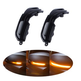 znakeauto 2X Smoked Lens Amber Full LED Dynamic Sequential Side Mirror Marker Turn Signal Lamp Assembly Kit Compatible With Infiniti Q30 Q50 Q50S Q60 Q70 QX30 QX50 QX60 QX70 (Smoked Lens)