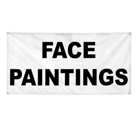 Vinyl Banner Multiple Sizes Face Painting Black Business Outdoor Weatherproof Industrial Yard Signs 10 Grommets 60x144Inches