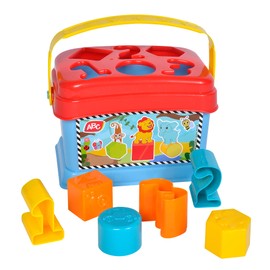 Simba ABC First Learning Playset, 3-in-1 Box, Ring Pyramid, Stacking Cups and Colourful Sorting Bucket, 18 Pieces, Baby Toy from 12 Months