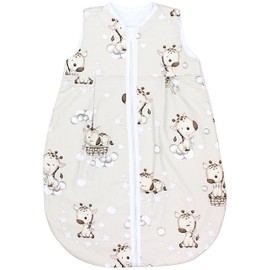 TupTam Baby Summer Sleeping Bag 0.5 TOG Made from Oeko-Tex Certified Materials, Colour: Giraffe/Beige, Size: 80-86