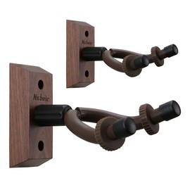 2 Pack Guitar Hangers Wall Mount, Neboic Hardwood Guitar Stand, Black Walnut Guitar Hook, Guitar Accessory for Acoustic Electric Bass Ukulele, Guitar Holder, Acoustic Guitar Stand, Wall