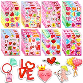 HOWAF 279pcs Valentine's Day Stickers, Valentines Day Party Supplies Heart Shape Stickers for Kids, Happy Valentine's Day Stickers for Gift Cards Decor, Valentine's Day Self Adhesive Gift Tag Stickers