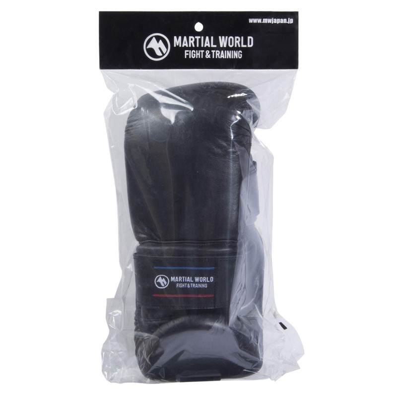 MARTIAL WORLD PG40-L-BK Wrist Belt Punching Gloves, Black, L