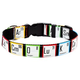 Periodic Table Dog Collar - Science Chemistry Geek - 4 Sizes - 1 Inch Wide - Handmade by Green Acorn Kitchen (Large 14-21")