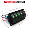 FXC 12V 24V DC 4 Gang Rocker Switch Aluminum Panel
