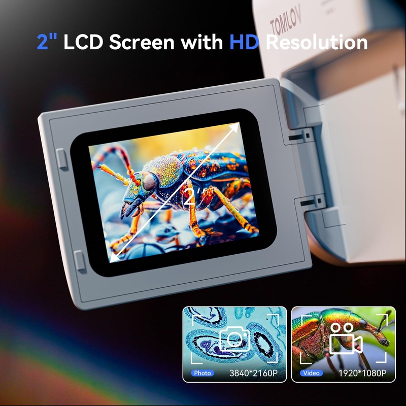 TOMLOV P20 Handheld Digital Microscope, Multiple Pocket Miniscope, Portable 1080P