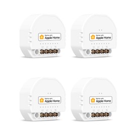 Mini Smart Home Refoss WLAN Relai Schalter, kompatible mit Apple HomeKit, Alexa & Google Home, Relais Modul, 1 Gang DIY Lichtschalter, 2.4GHz, 250V 10A, 4 Stück