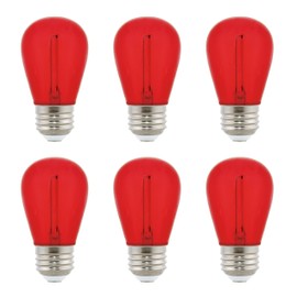 Westinghouse Lighting 5332020 2 Watt (40 Watt Equivalent) S14 Red Filament LED Light Bulb, Medium Base, 6 Pack