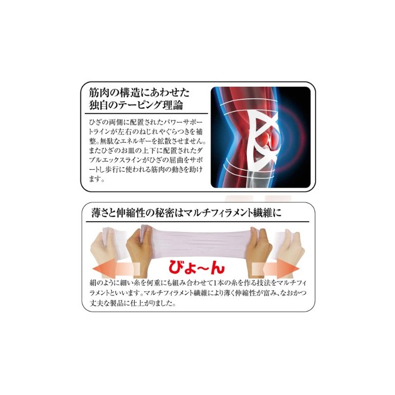 te-pisuto XX 2 Pieces Set (Ultra Thin Knee Taping Supporter)