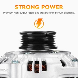 New Alternator for Mitsubishi Mirage 1997 1998 1999 L4 1.5L, 80AMP 12V CW S5, AMT0050 400-48018 13750 A2TA5191 A2TA5192