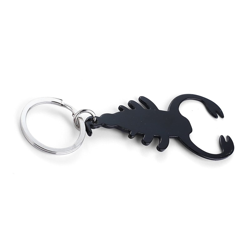 Komonee Scorpion Black Bottle Opener Key Chain Metal Wildlife Key
