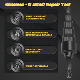 HVAC Repair Tool, Swage Tube Expander 5 in 1 Air Conditioner Copper Pipe Expander Swaging Drill Set Copper Tubing Tool with 1/4, 3/8, 1/2, 5/8, 3/4 Bits