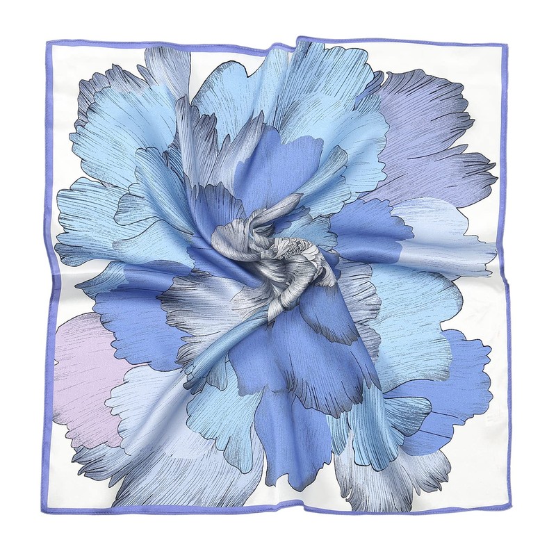 RIIQIICHY Women's Scarf, 100% Silk, Square, Office Uniform Scarf, blue