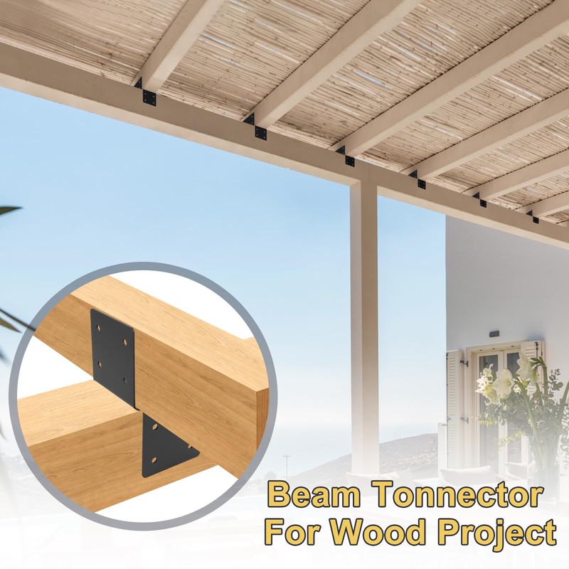 4 Pcs Deck Post Caps Tie Brackets, 4x4 Base Steel