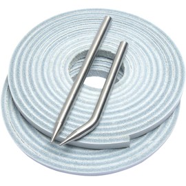 Aeesio Softball Baseball Glove Lace, Mitt Lace Repair Kit Includes 2 Leather Laces and Lacing Needle for Catcher's Glove (White)