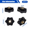 Sekonow 35PCS 6 Star Knobs 1/4-20 Knob Female Threaded Knobs