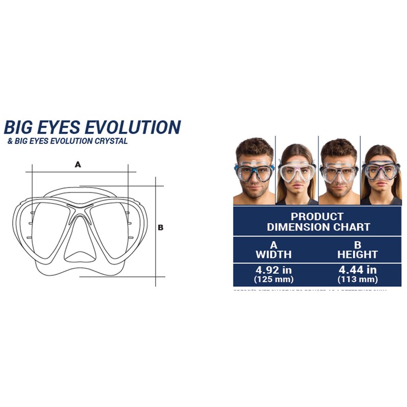 Cressi Big Eyes Evolution Crystal, white/blue