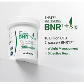 AceBiome BNRThin S30, Lactobacillus Gasseri BNR17, 10 Billion CFU Guaranteed, 30Capsules