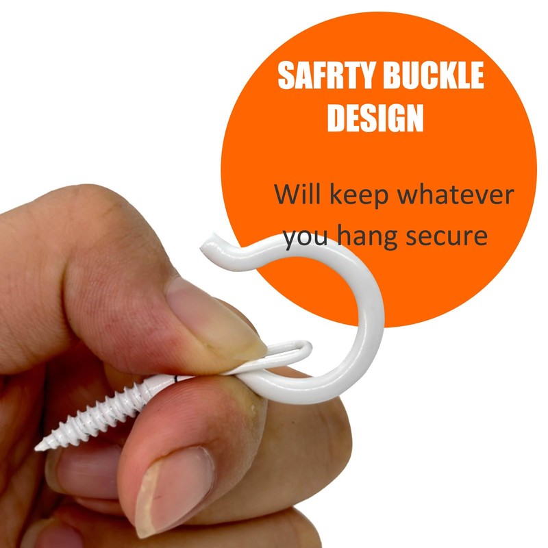 Zzbety 20 PCS Q-Hanger Hooks White - Screw in Hooks